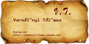 Varsányi Tímea névjegykártya